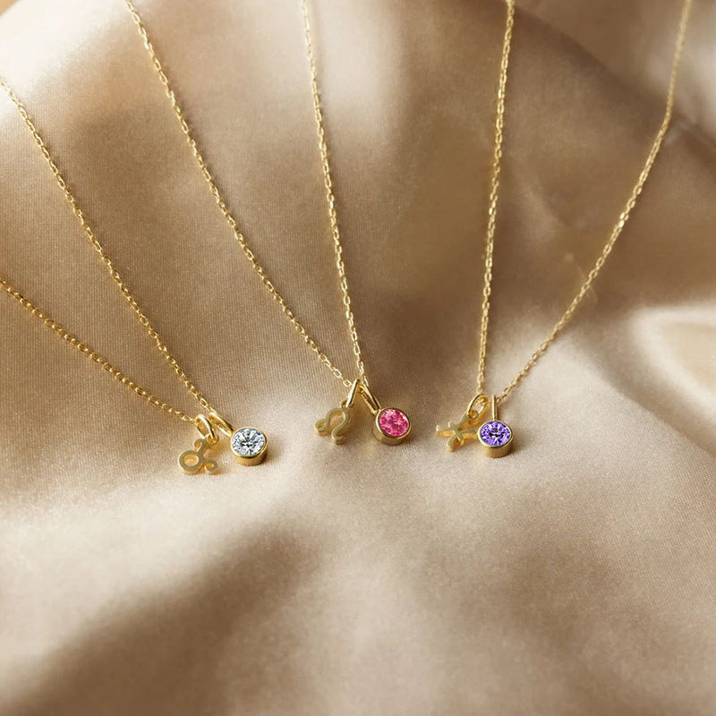 Personalized Diamond Zodiac Necklace